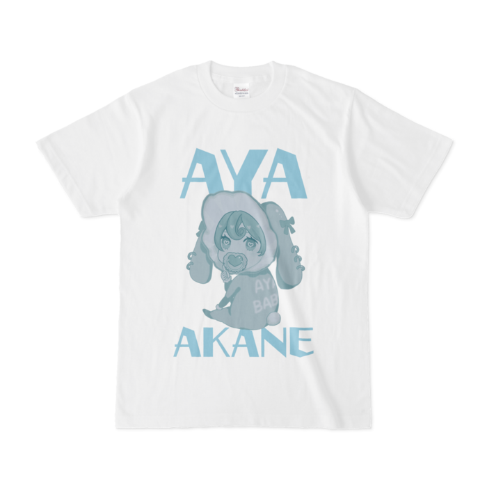 【あやばぶ🍼】パステルTシャツ（BLUE） - S - 白