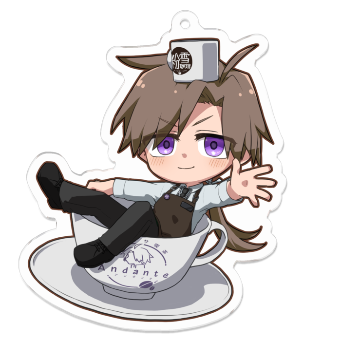 アクリルキーホルダー - 70 x 70 (mm)粉雪