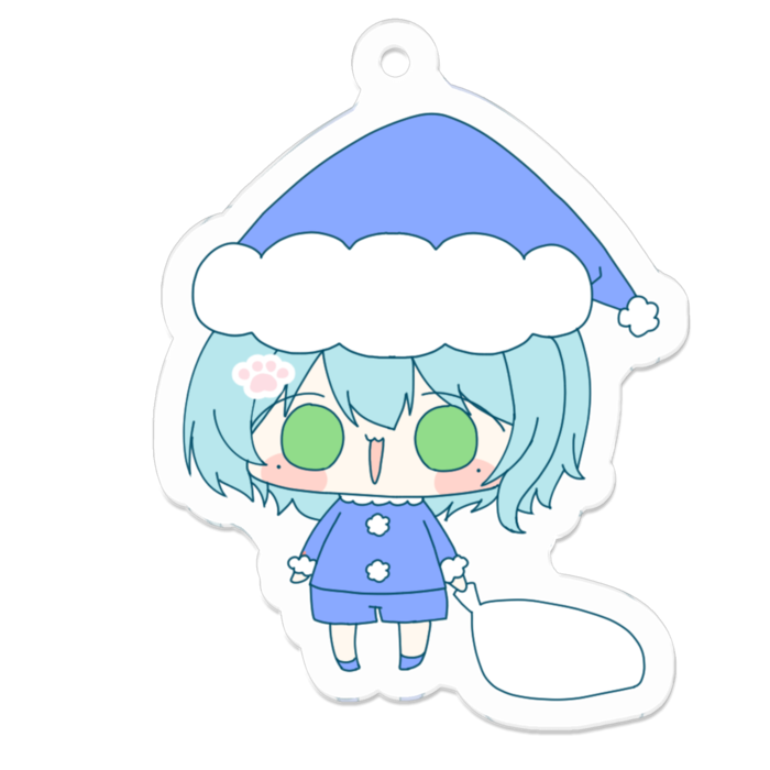 【夏神 葵】アクリルキーホルダー クリスマス限定サンタさん - 50 x 50 (mm)