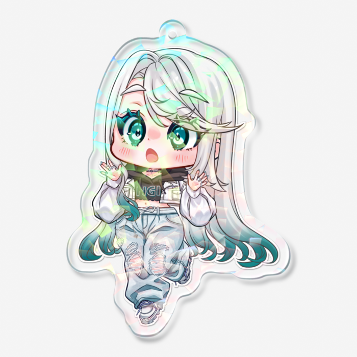 ホログラムアクリルキーホルダー（クリスタル）- 70 × 70mm