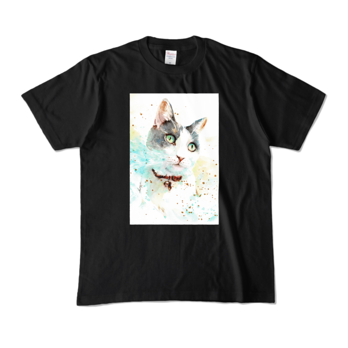 【Tシャツ猫B_黒】Sサイズ