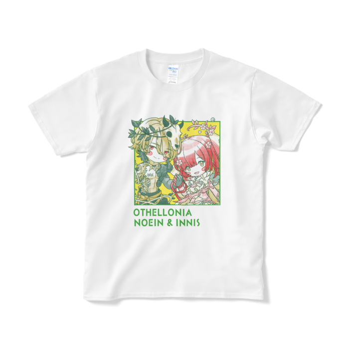 ちびキャラ「恋人ノエイン＆イニス」デザインTシャツ（S/ホワイト）