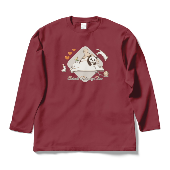 ロングスリーブTシャツ　バーガンディ　L