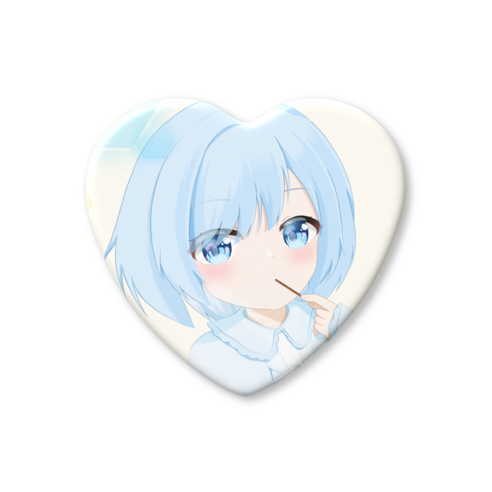 ハート缶バッジ - 57 × 52.5mm