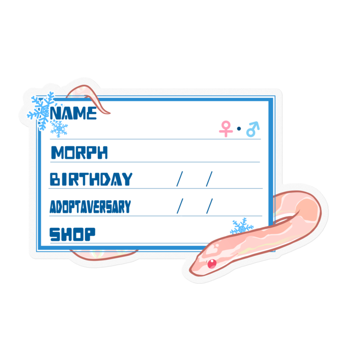 【🐍お名前ステッカー】コーンスネーク(サーモンスノー) - 雪(英語)