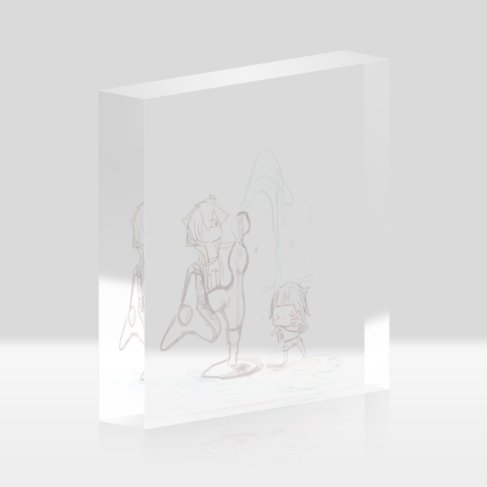 アクリルブロック - 100x100mm 水遊び