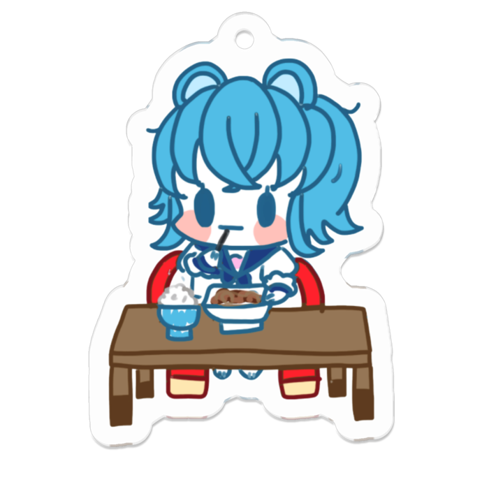 ごはんたいむアクリルキーホルダー - 50 x 50 (mm)