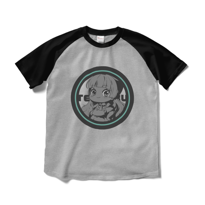 ラグランTシャツ - M - 杢グレー×ブラック