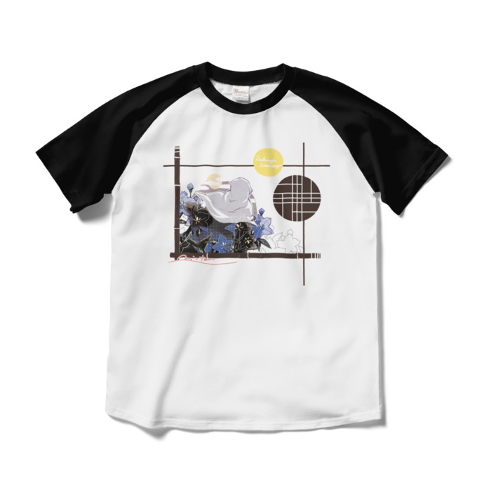 ラグランTシャツ - M - ホワイト×ブラック