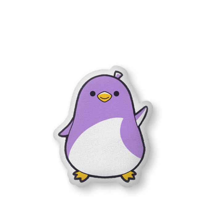 イラストの高さ５７センチ　ふかふかクッション - 大（H86×W61cm） - 両面