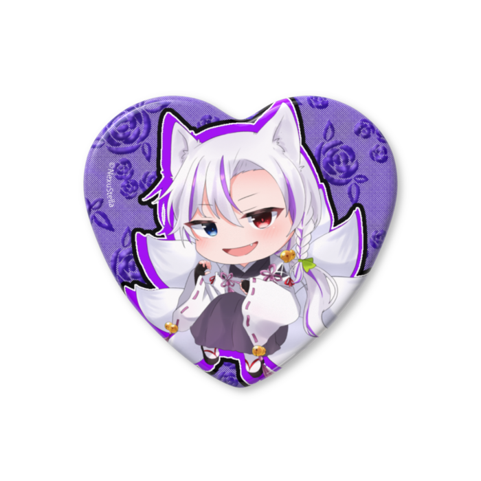 ハート缶バッジ - 57 × 52.5mm