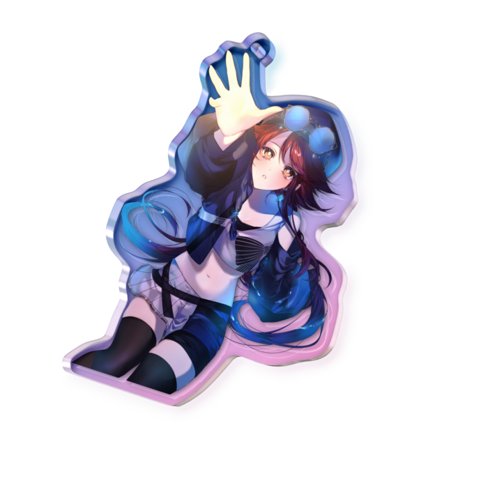 オーロラアクリルキーホルダー - 70 × 70mm