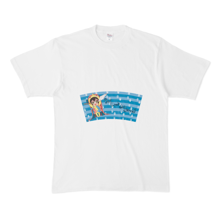 Tシャツ - XL - 白_アマビエにゃん(両面)