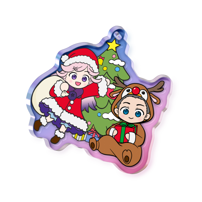 オーロラアクリルキーホルダー - 50 × 50mm