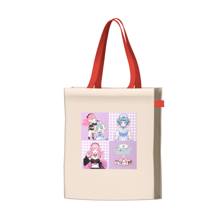 ツートンカラーバッグ - レッド - W34 × H41 × D14cm