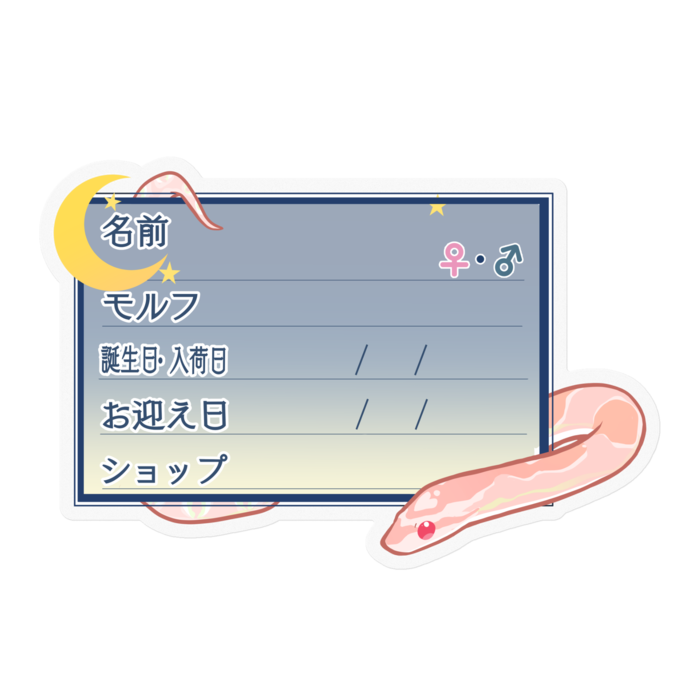 【🐍お名前ステッカー】コーンスネーク(サーモンスノー) - 夜