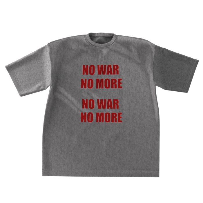 ビッグシルエットTシャツ - XL - 正面 - ミックスグレー