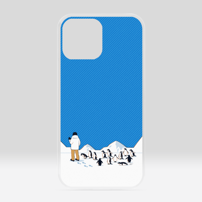 クリアiPhoneケース　青色　iPhone 13ProMax