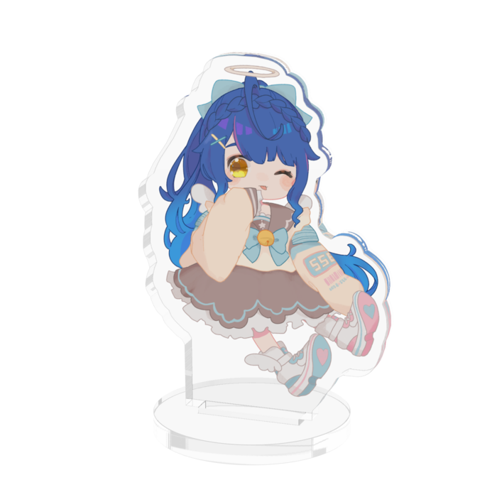 アクリルフィギュア - 50x50mm - ブラウン-ポニーテール