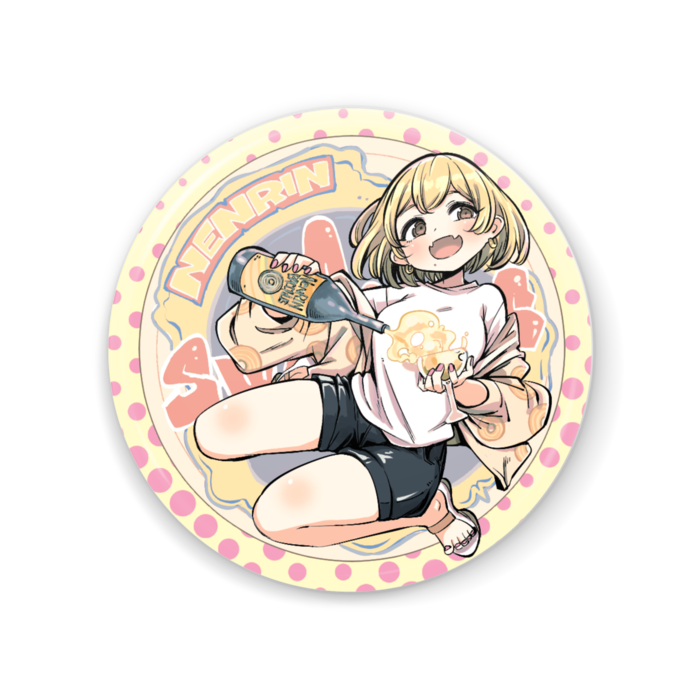 【クリーム色】缶ミラー（56 mm）