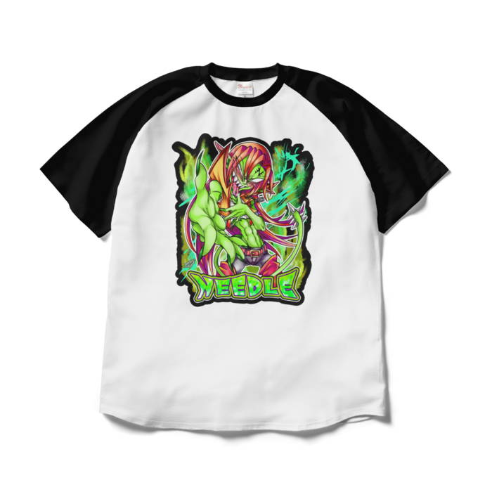 ラグランTシャツ - XL - ホワイト×ブラック