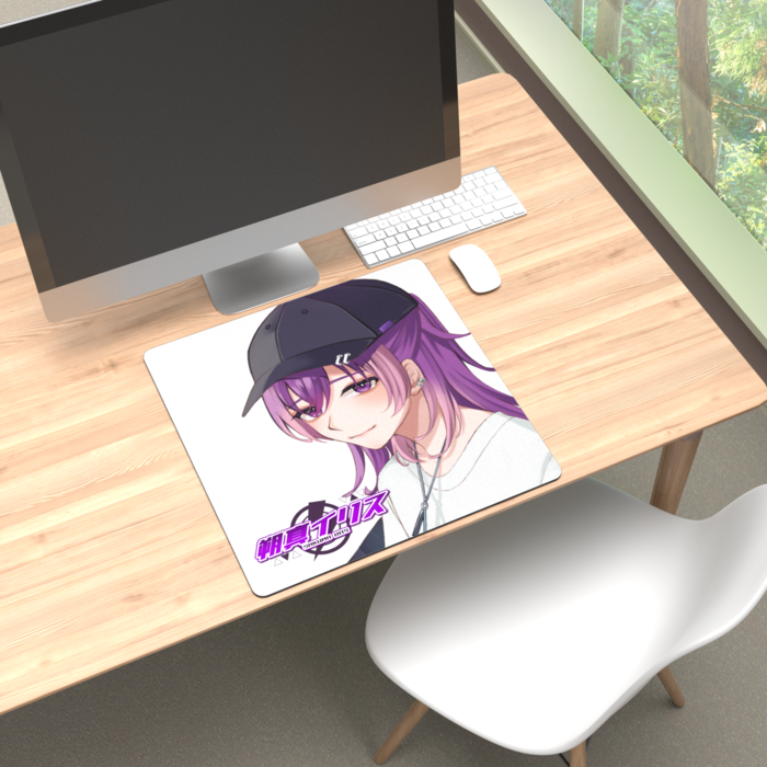 マウスパッド - 450 × 450mm　イリス＆ロゴ