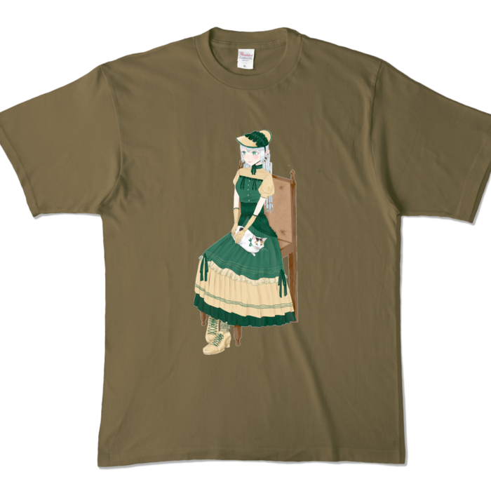 カラーTシャツ - XL - オリーブ (濃色)