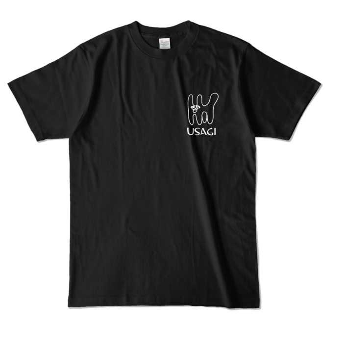 ご機嫌なUSAGIカラーTシャツ - L - ブラック (濃色)