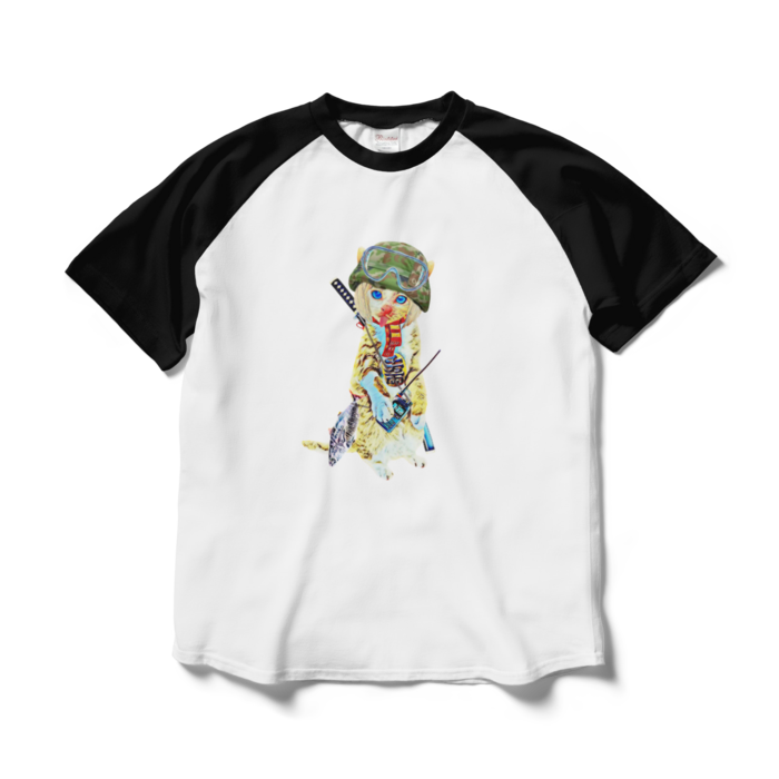 ラグランTシャツ - L - ホワイト×ブラック