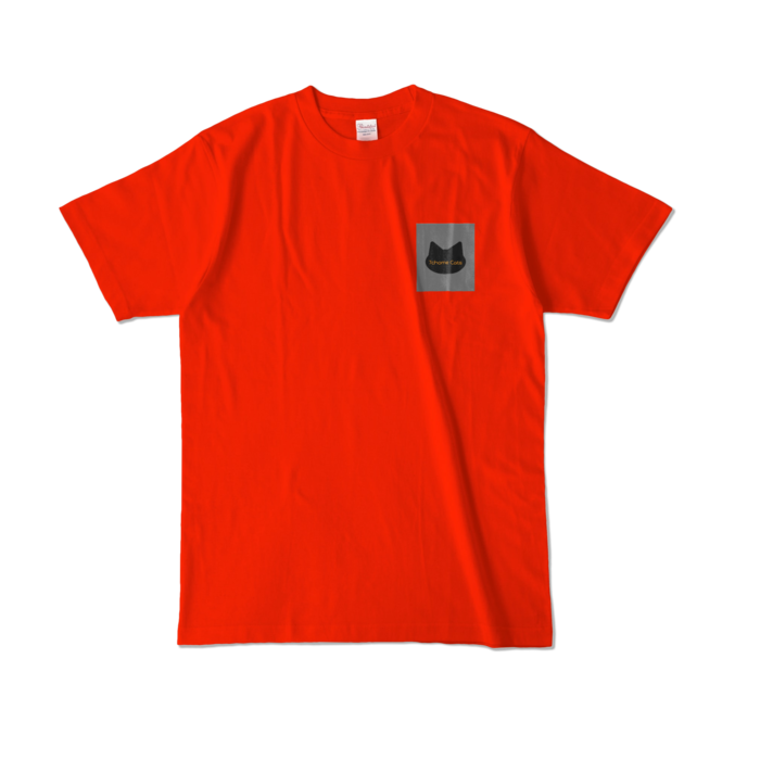 カラーTシャツ - L - レッド /ロゴ　グレー