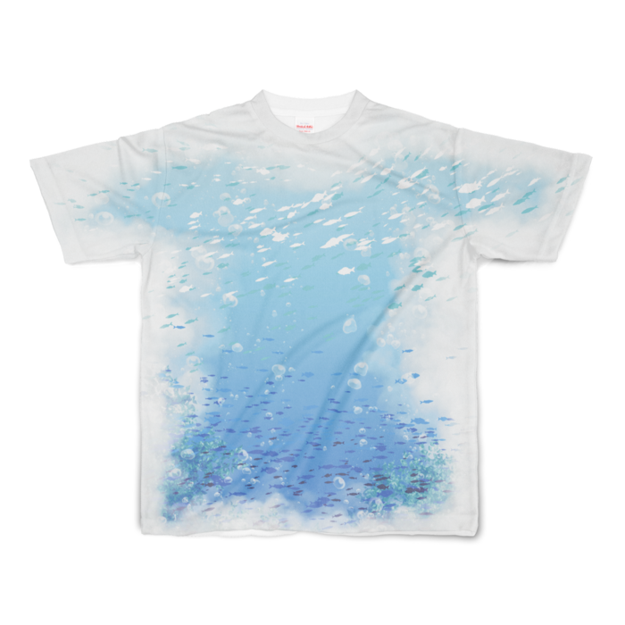 空色の海フルグラフィックTシャツ - S - 正面印刷のみ