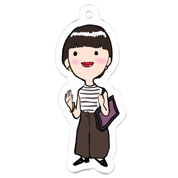 アクリルキーホルダー⑤ボーダーノースリーブ - 50 x 50 (mm)(5)