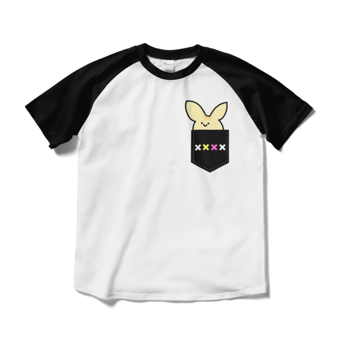 ラグランTシャツ - M - ホワイト×ブラック