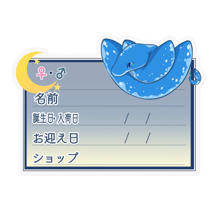 【🐍お名前ステッカー】グリンパイ(ブルーコンドロ) ‐夜