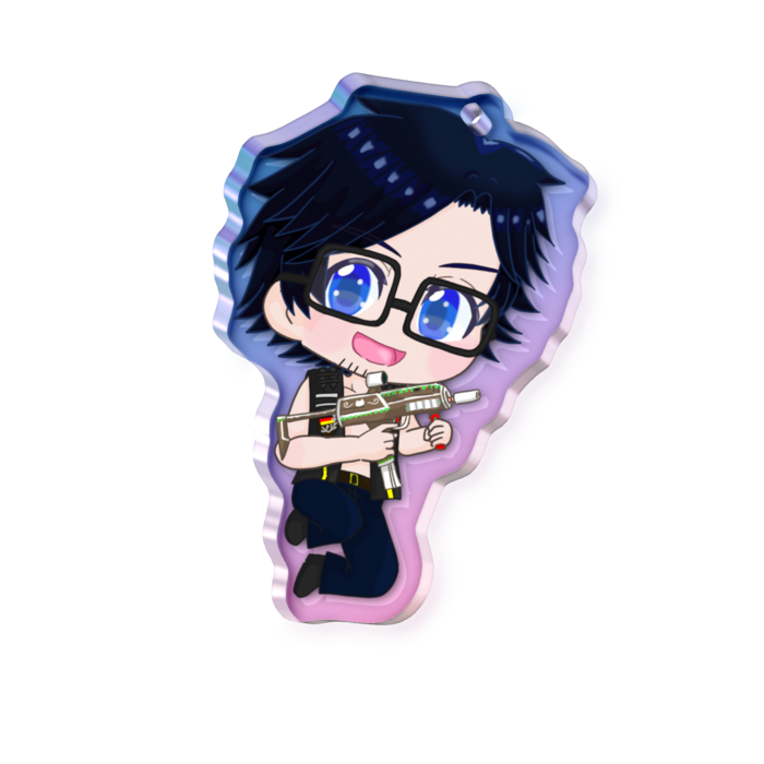 オーロラアクリルキーホルダー - 50 × 50mm