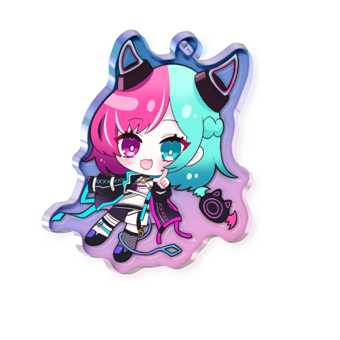 オーロラアクリルキーホルダー - 50 × 50mm