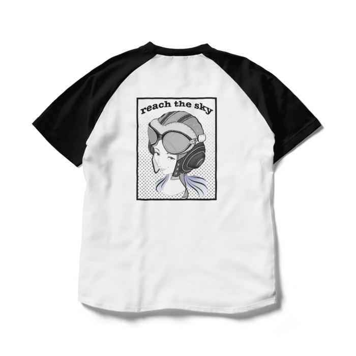 ラグランTシャツ - L - ホワイト×ブラック