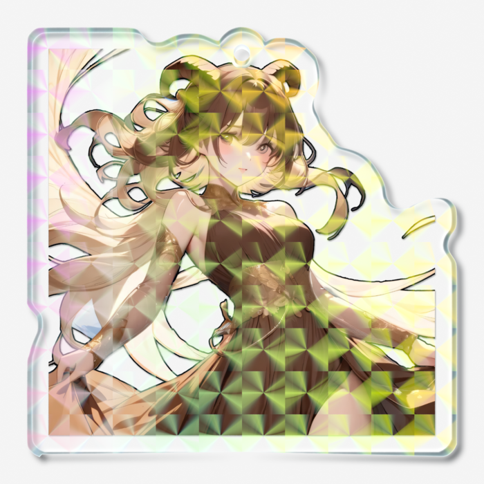 ホログラムアクリルキーホルダー - 50 × 50mm