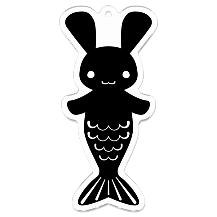 黒アクリルキーホルダー - 70 x 70 (mm)