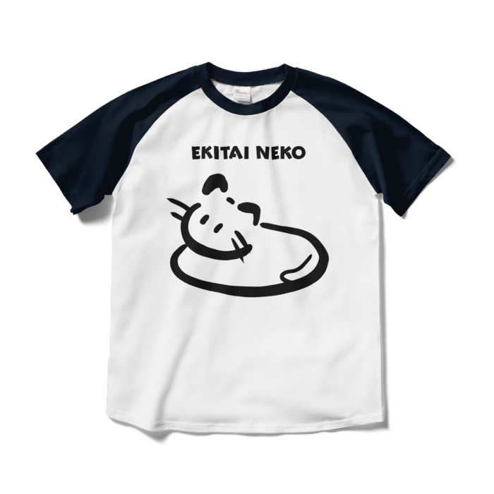 ラグランTシャツ - M - ホワイト×ネイビー