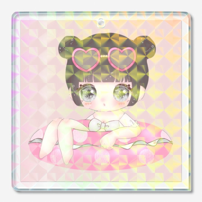 ホログラムアクリルキーホルダー - 50 × 50mm