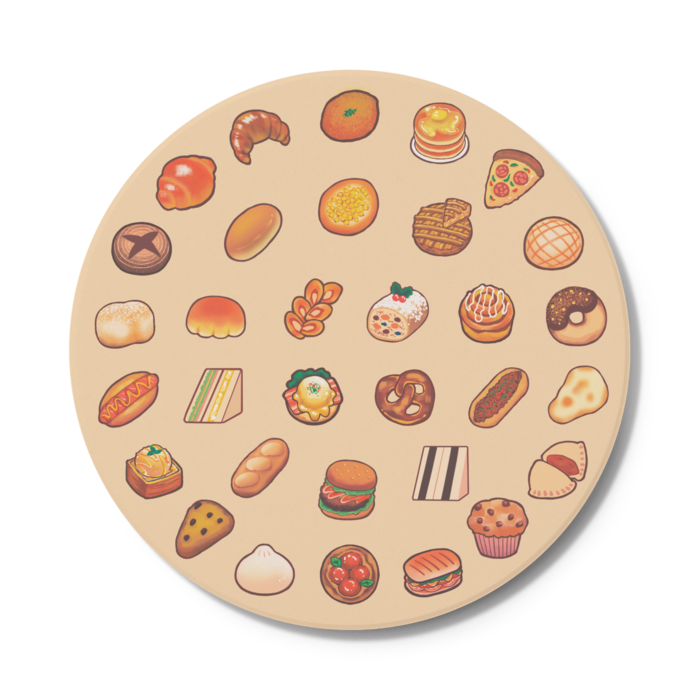 パンのコースター 円形・茶色
