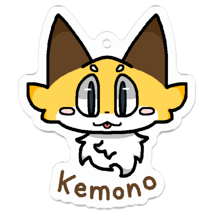 アクリルキーホルダー（きつね） - 50 x 50 (mm)