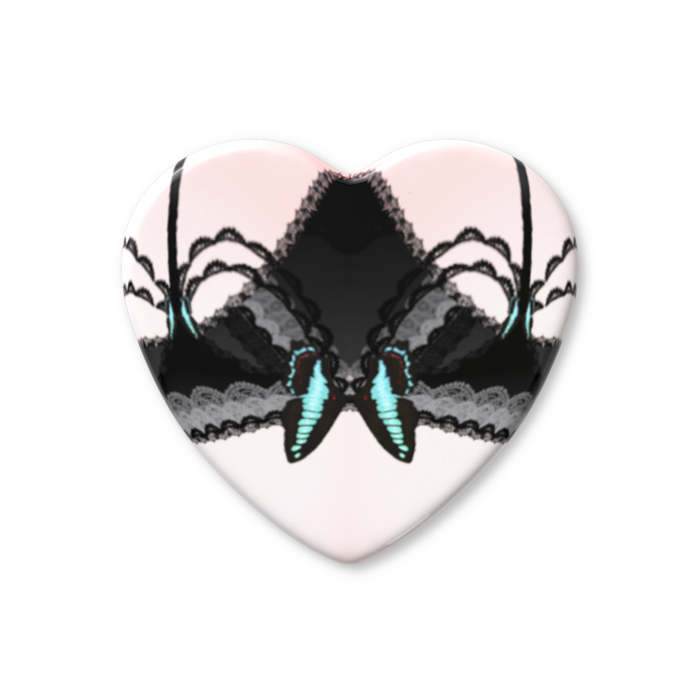 ハート缶バッジ - 57 × 52.5mm