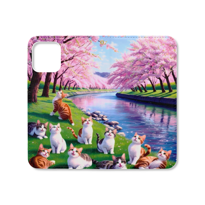 手帳型iPhoneケース（ベルトなし） - iPhone12 / 12 Pro - ストラップ穴 あり