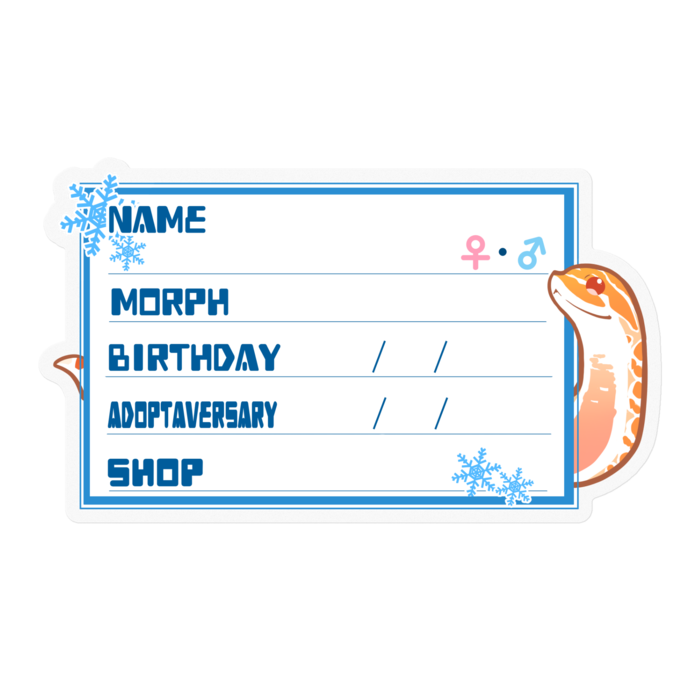 【🐍お名前ステッカー】シシバナ(アルビノ) ‐雪(英語)