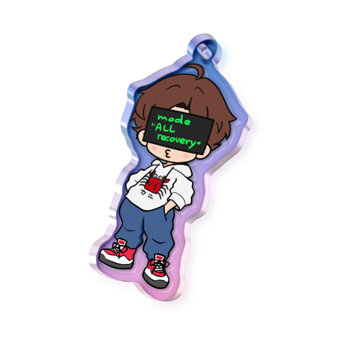 オーロラアクリルキーホルダー - 50 × 50mm