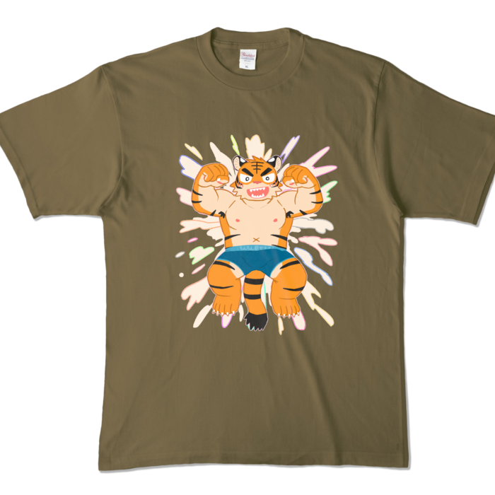 カラーTシャツ - XL - オリーブ (濃色)