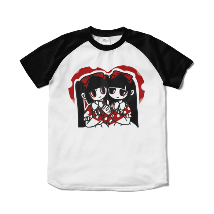 ラグランTシャツ - S - ホワイト×ブラック