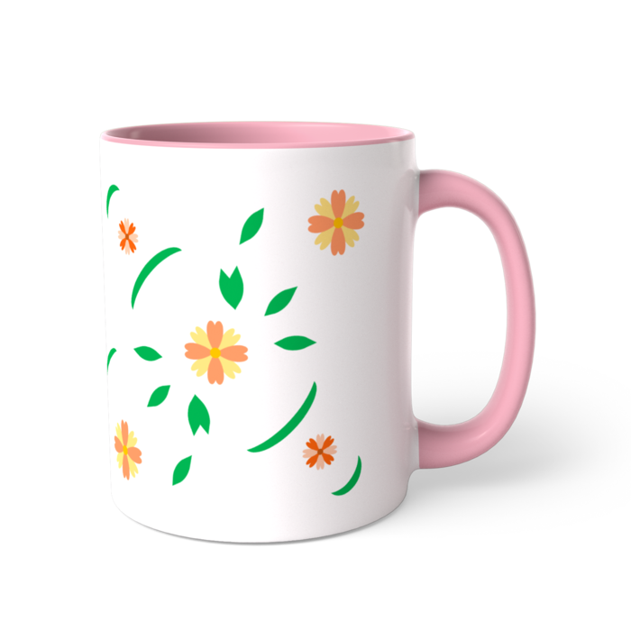 ツートンカラーマグカップ - 直径 8.2cm / 高さ 9.5cm(ピンク)